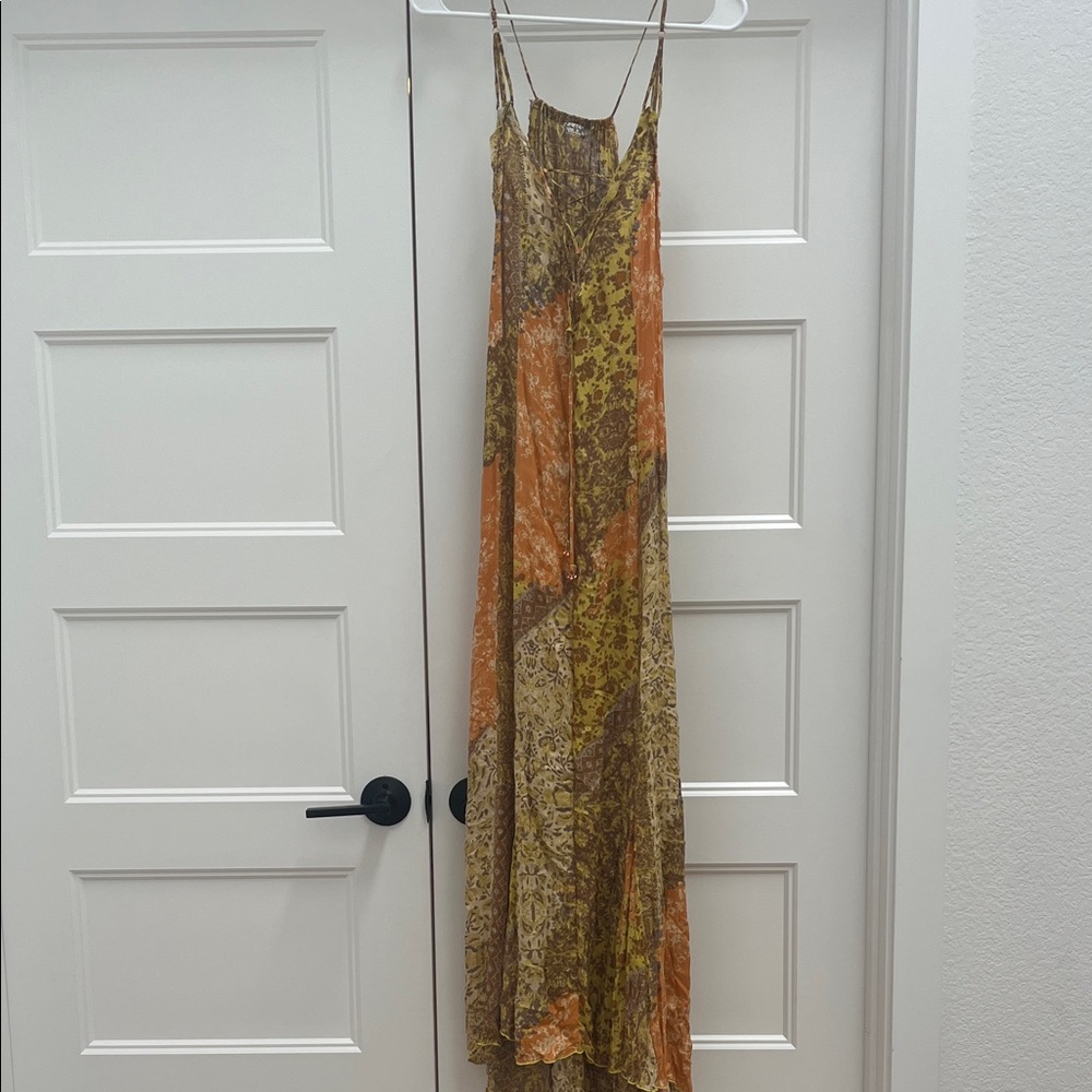 Free People Yellow and Orange Maxi Dress